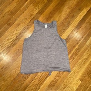 Yogalicious Overlapped Tie Back Open Exercise Tank Top, Size L